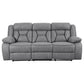 Higgins 3-piece Upholstered Motion Reclining Sofa Set Grey