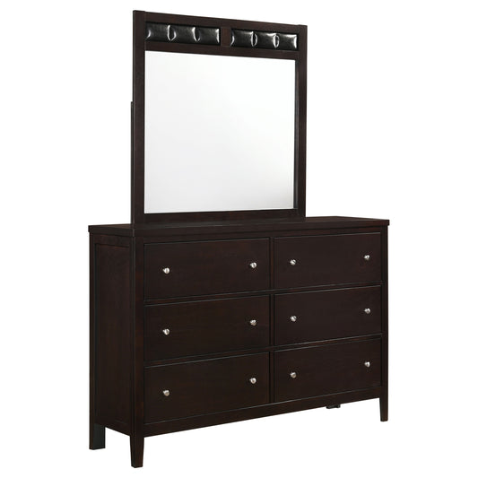 Carlton 6-drawer Dresser with Mirror Cappuccino