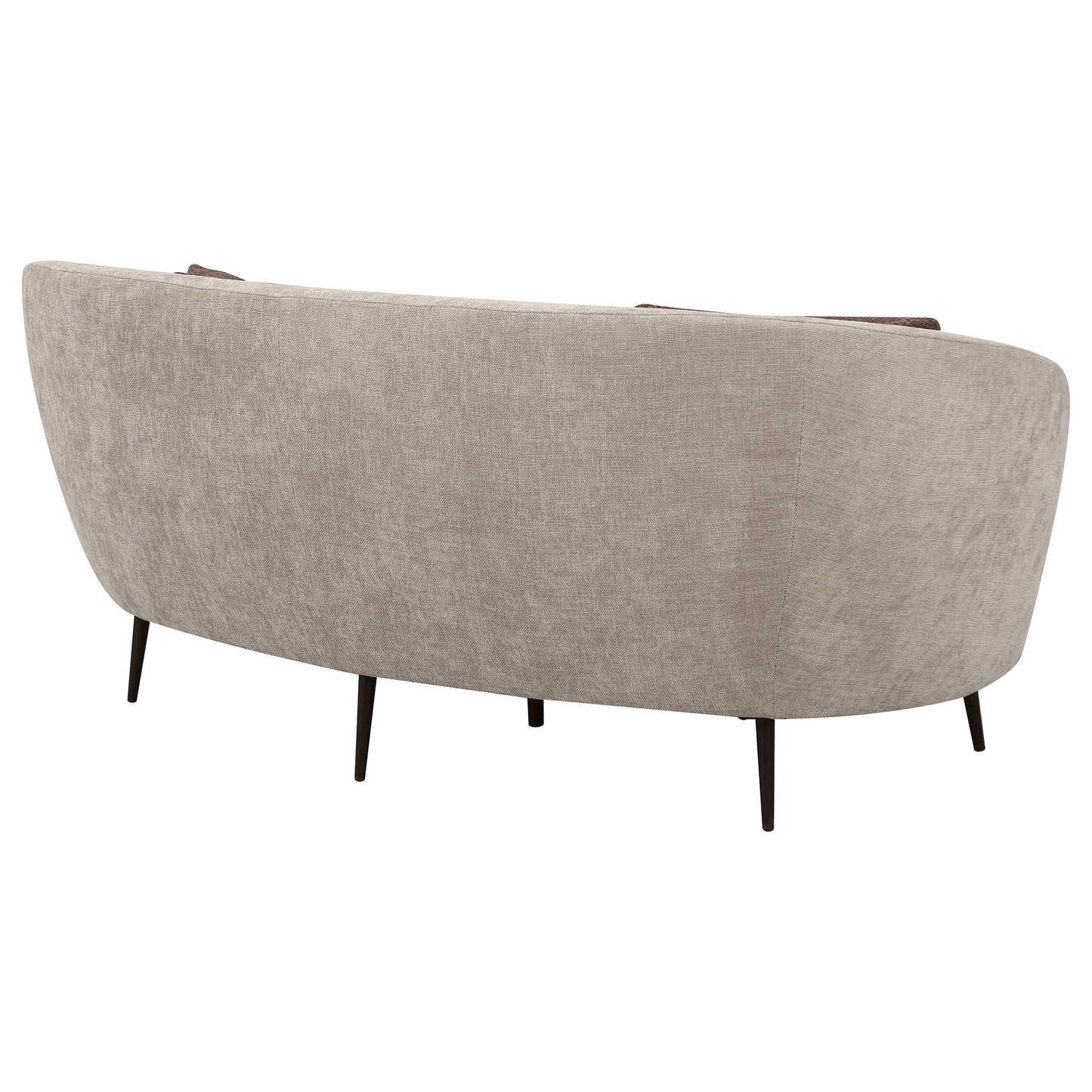 Ellorie Upholstered Channel Back Curved Loveseat Beige