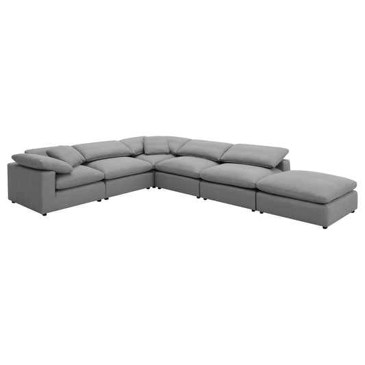 Raleigh 6-piece Boucle Upholstered Modular Sectional Grey