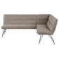 Dodson Fabric Upholstered L-Shaped Nook Dining Bench Taupe