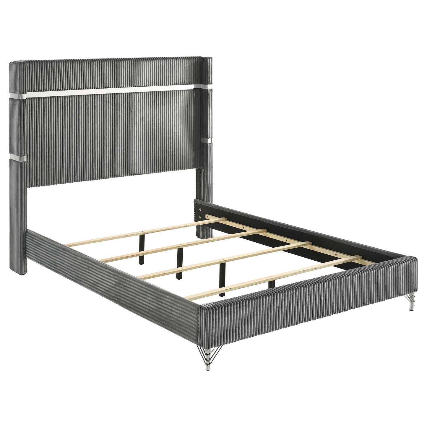 Lucia 4-piece Eastern King Bedroom Set Grey Black