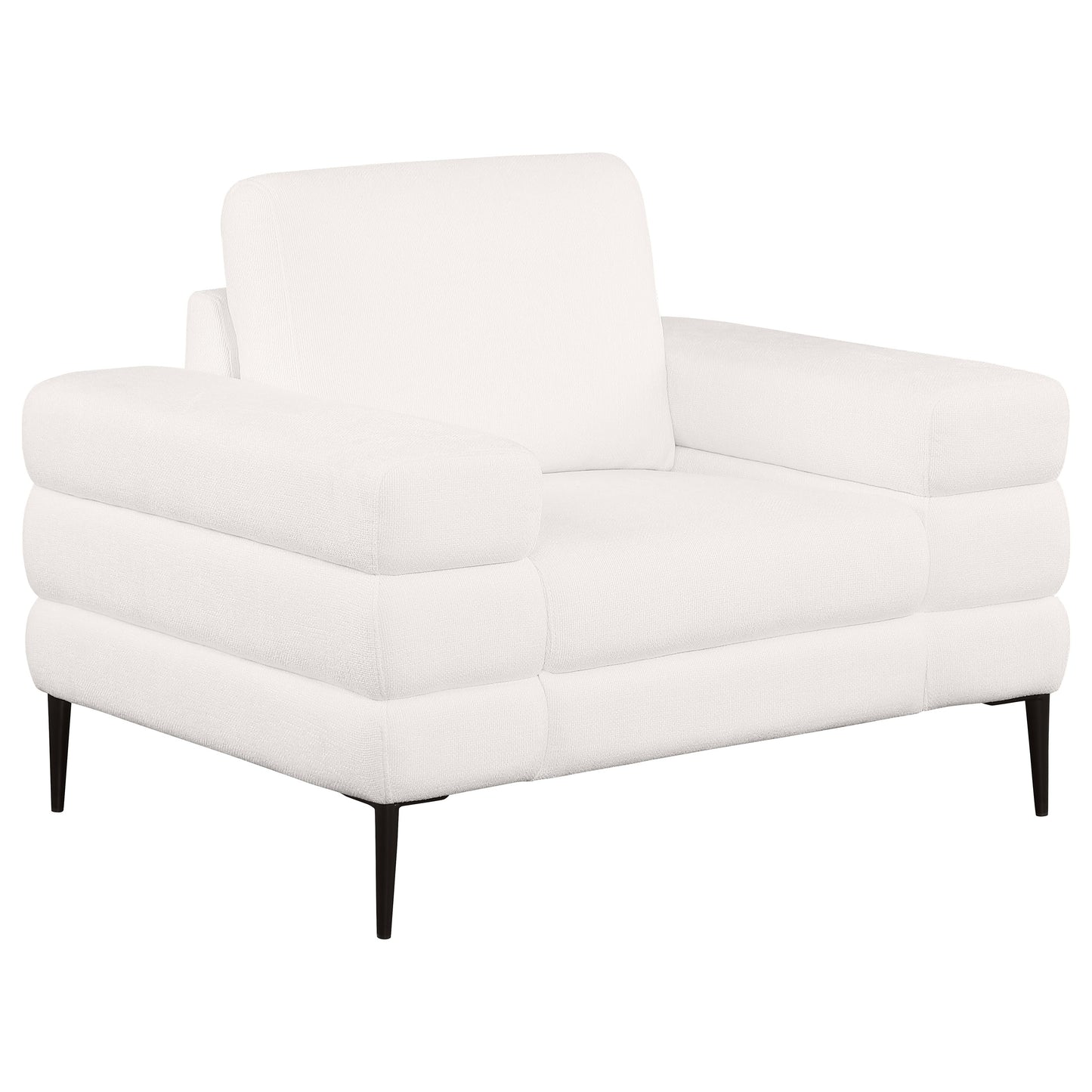 Jessel 3-piece Chenille Upholstered Sofa Set Ivory