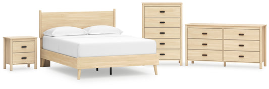 Cabinella Queen Platform Panel Bed with Dresser, Chest and Nightstand