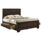 Kauffman Wood Eastern King Storage Panel Bed Dark Cocoa