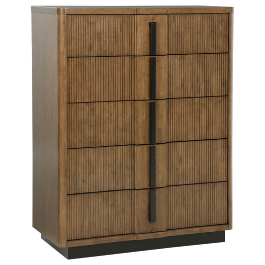 Terrace 5-drawer Chest of Drawers Ash Brown