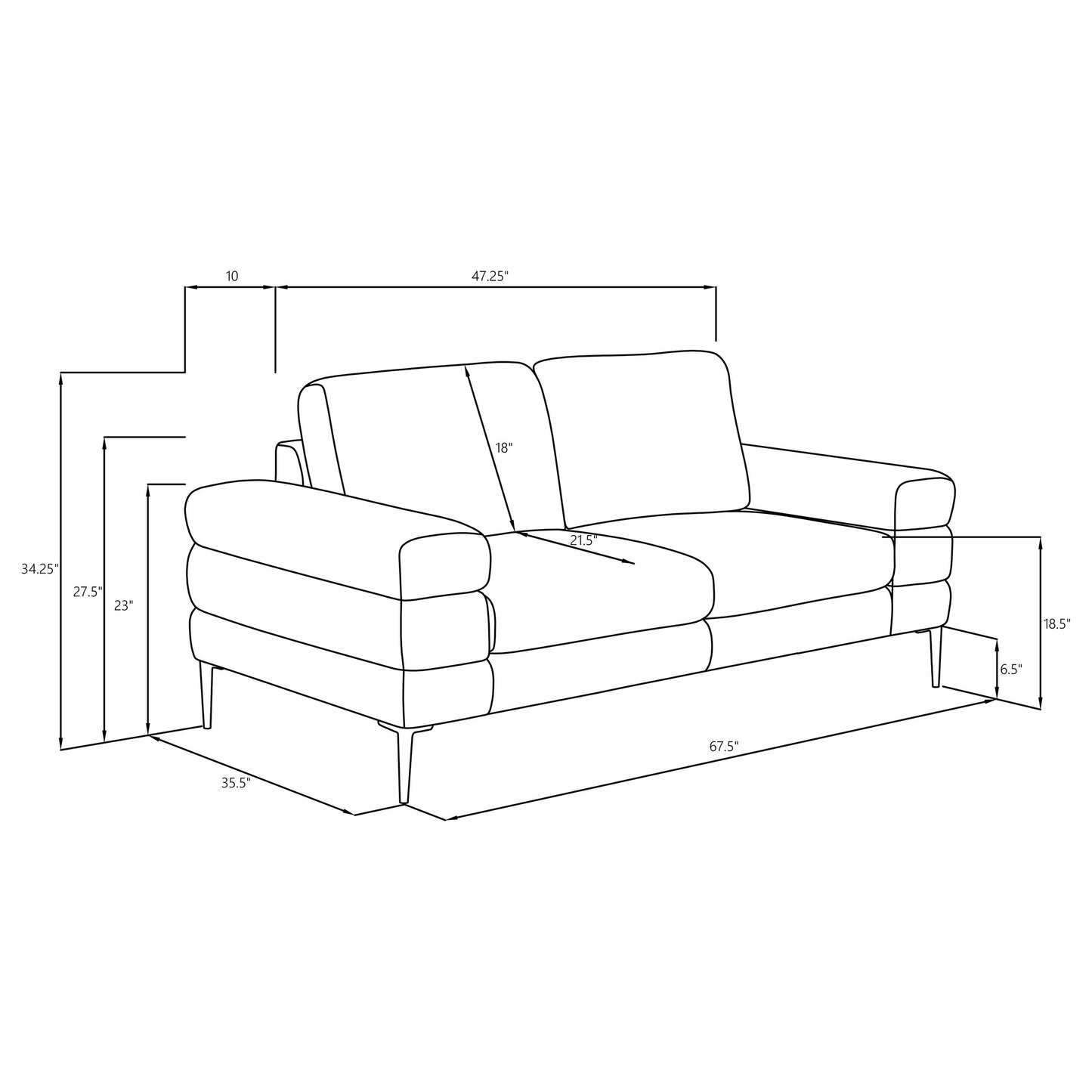 Jessel 3-piece Chenille Upholstered Sofa Set Ivory