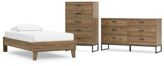 Deanlow Twin Platform Bed with Dresser and Chest