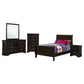 Louis Philippe 5-piece Twin Bedroom Set Cappuccino