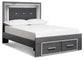 Lodanna King Panel Bed with 2 Storage Drawers with Dresser