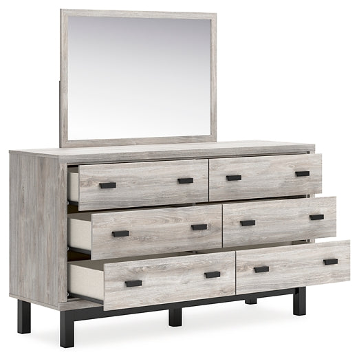 Vessalli Queen Panel Bed with Mirrored Dresser, Chest and 2 Nightstands