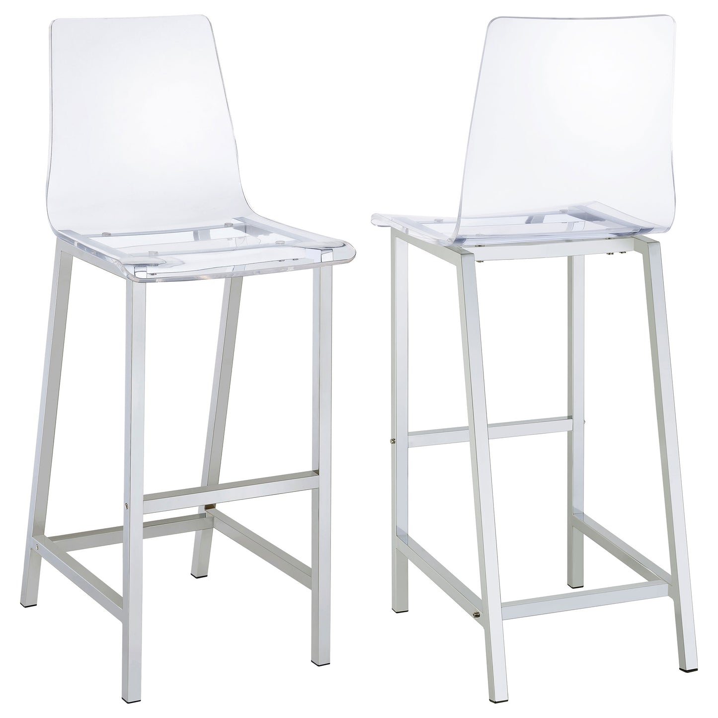 Juelia Clear Acrylic Bar Chair Chrome (Set of 2)