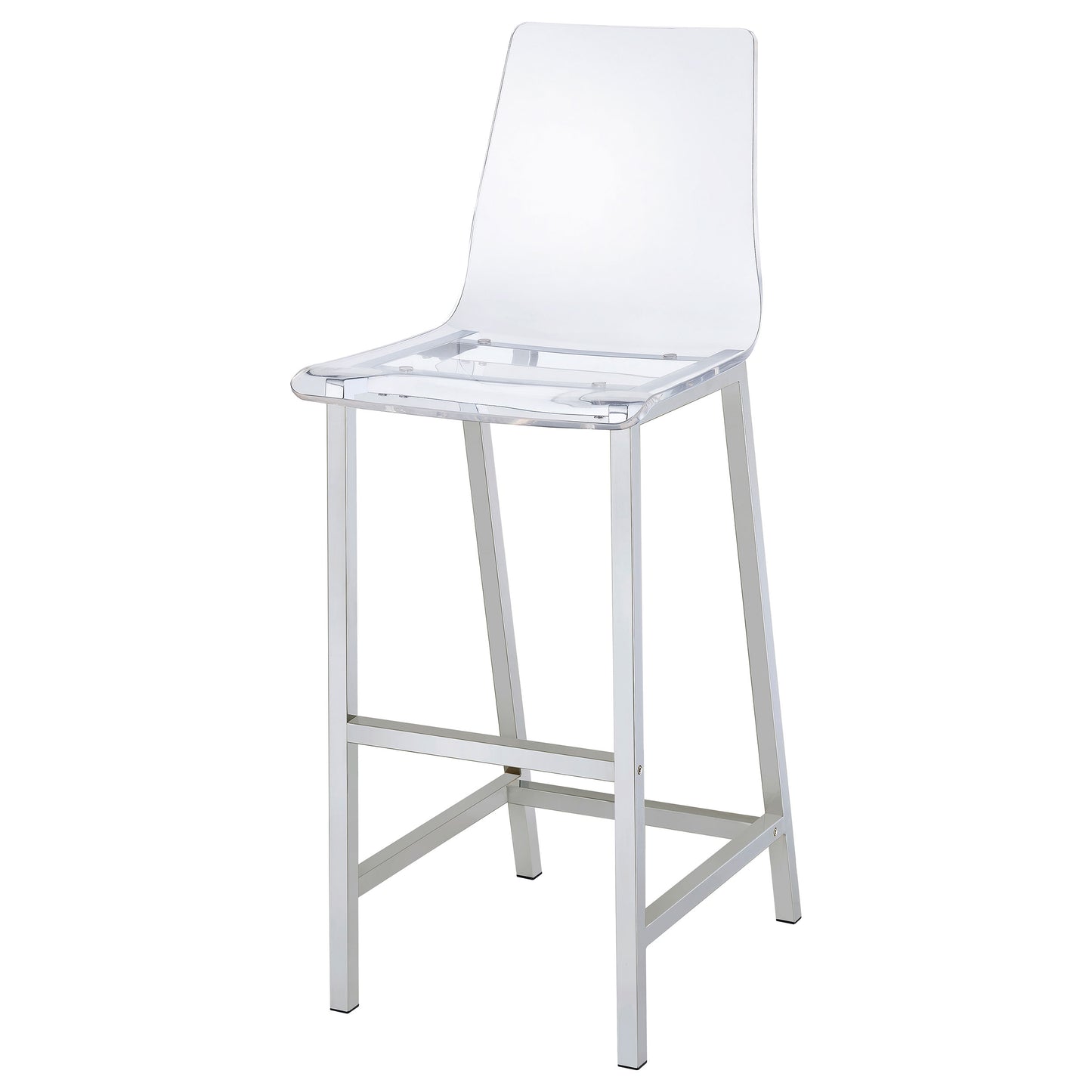 Juelia Clear Acrylic Bar Chair Chrome (Set of 2)