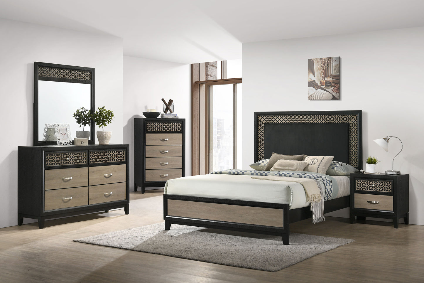 Valencia 5-piece Eastern King Bedroom Set Black