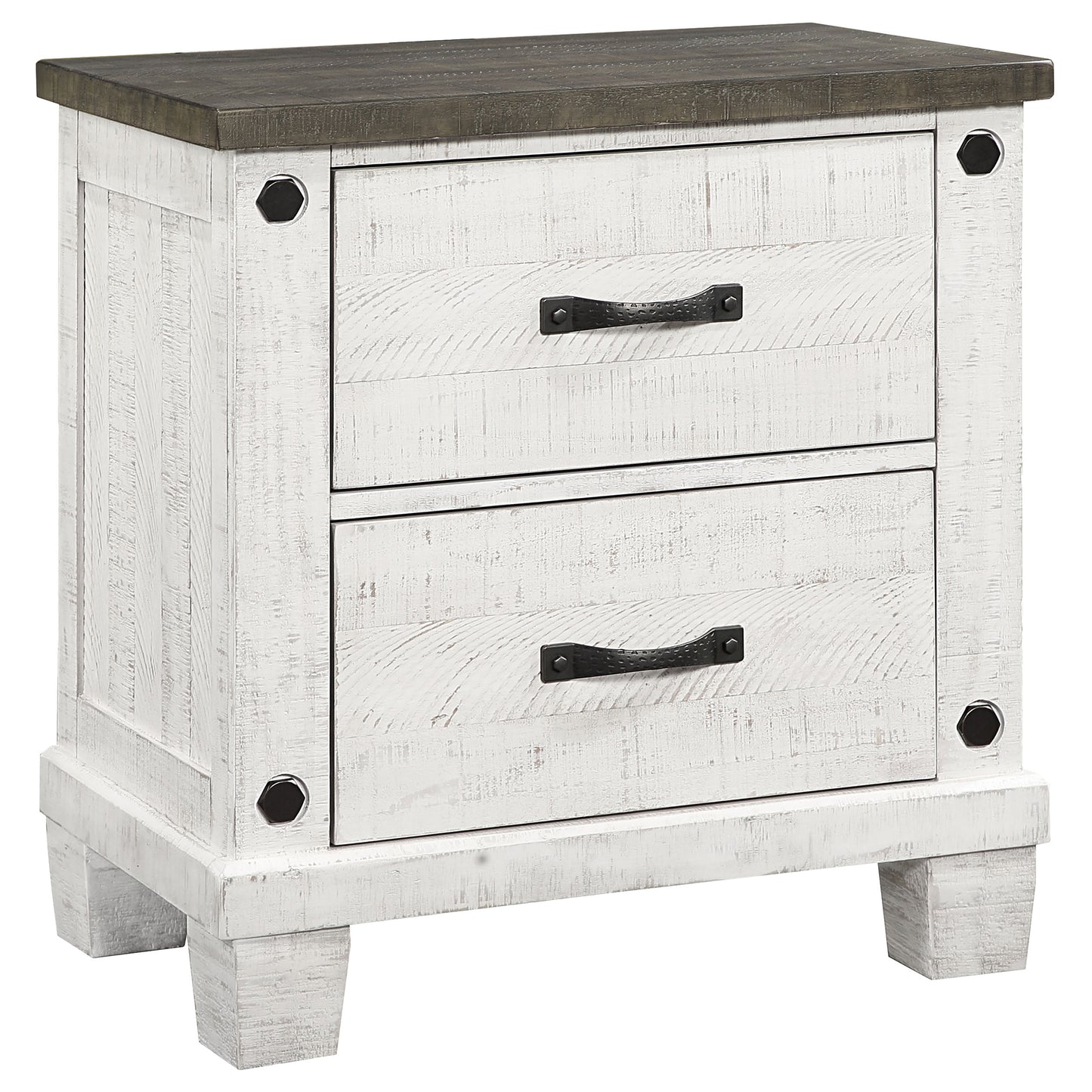 Lilith 2-drawer Nightstand Distressed White