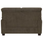 Clementine 2-piece Upholstered Padded Arm Sofa Set Brown