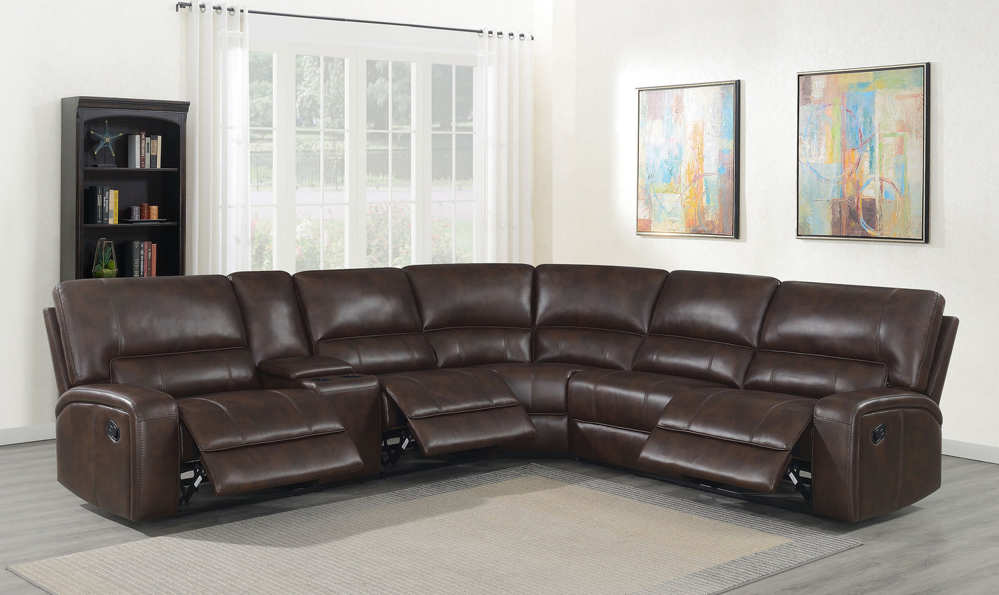 Brunson 3-piece Upholstered Reclining Sectional Sofa Brown