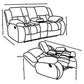 Weissman Upholstered Padded Arm Reclining Loveseat Grey