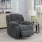 Weissman Upholstered Padded Arm Glider Recliner Grey