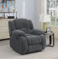 Weissman Upholstered Padded Arm Glider Recliner Grey