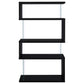 Emelle 63-inch 4-shelf Glass Panel Bookshelf Black