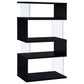 Emelle 63-inch 4-shelf Glass Panel Bookshelf Black