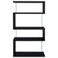 Emelle 63-inch 4-shelf Glass Panel Bookshelf Black