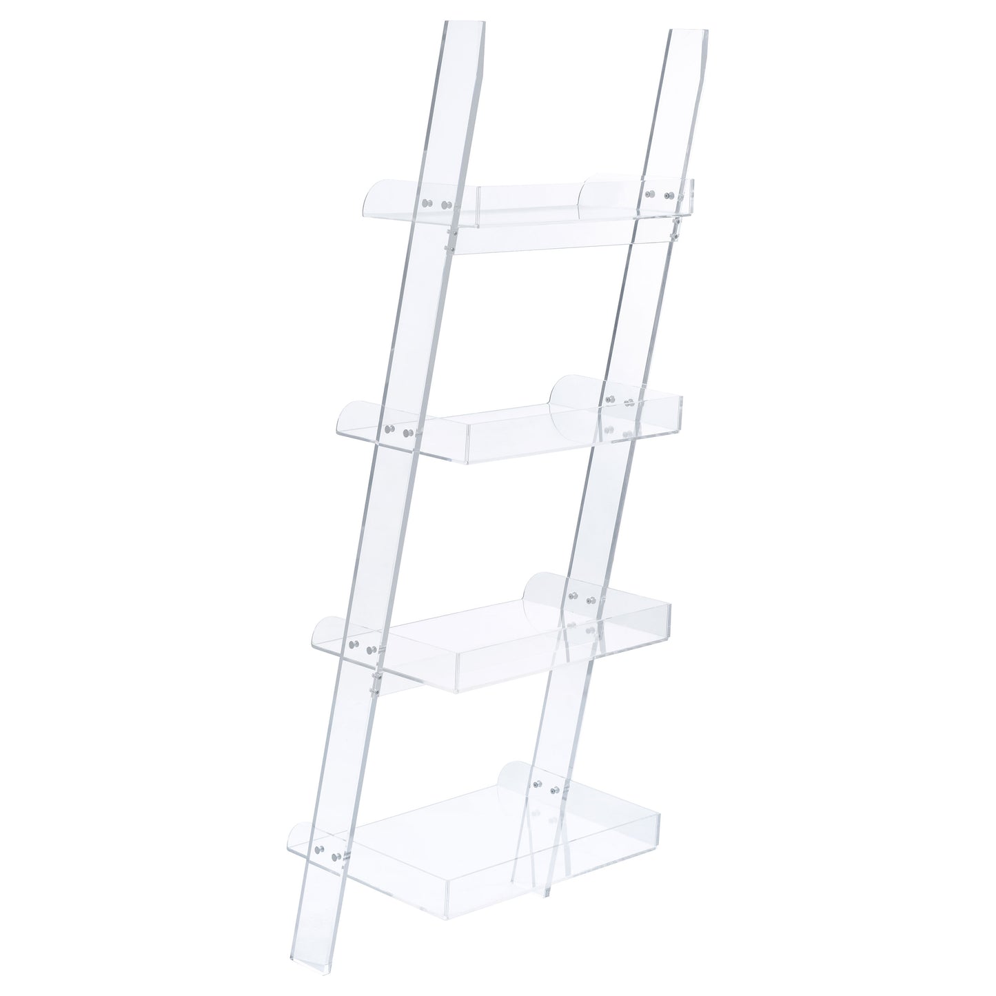 Amaturo 72-inch 4-shelf Acrylic Ladder Bookshelf Clear