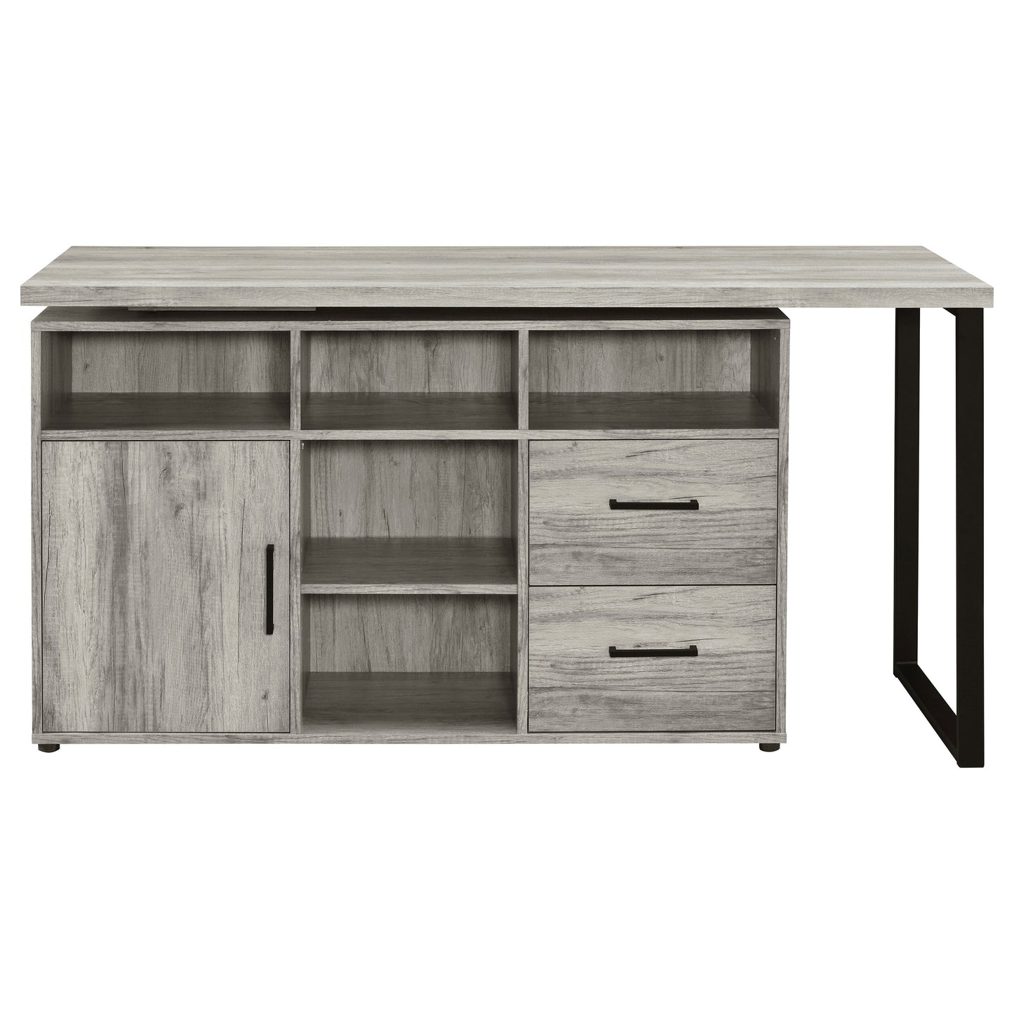 Hertford 59-inch L-Shape Computer Desk Grey Driftwood