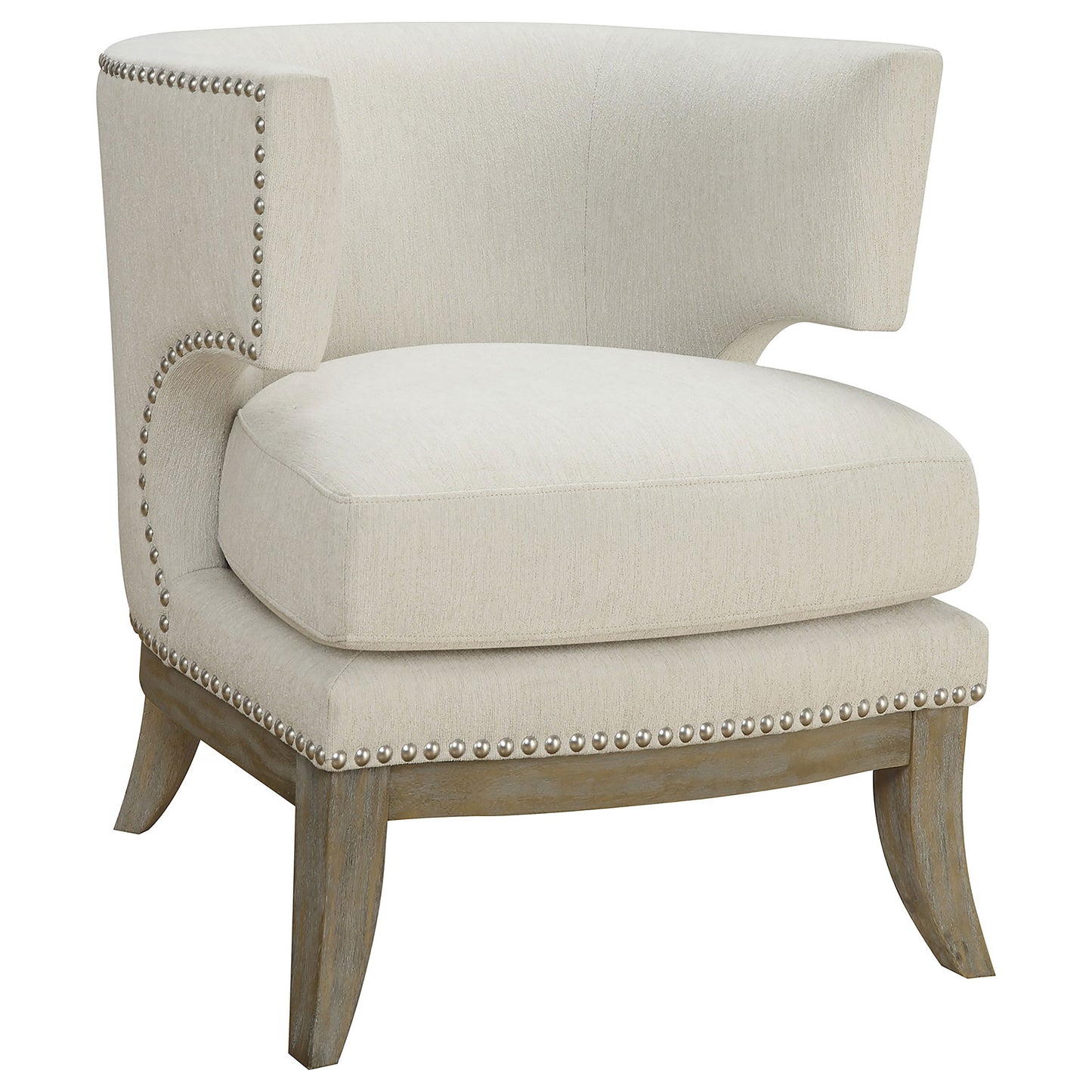 Jordan Upholstered Barrel Back Accent Chair White