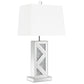 Carmen 32-inch Tapered Shade Mirrored Table Lamp Silver