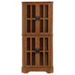 Coreosis 4-door Wood Corner Curio Cabinet Golden Brown